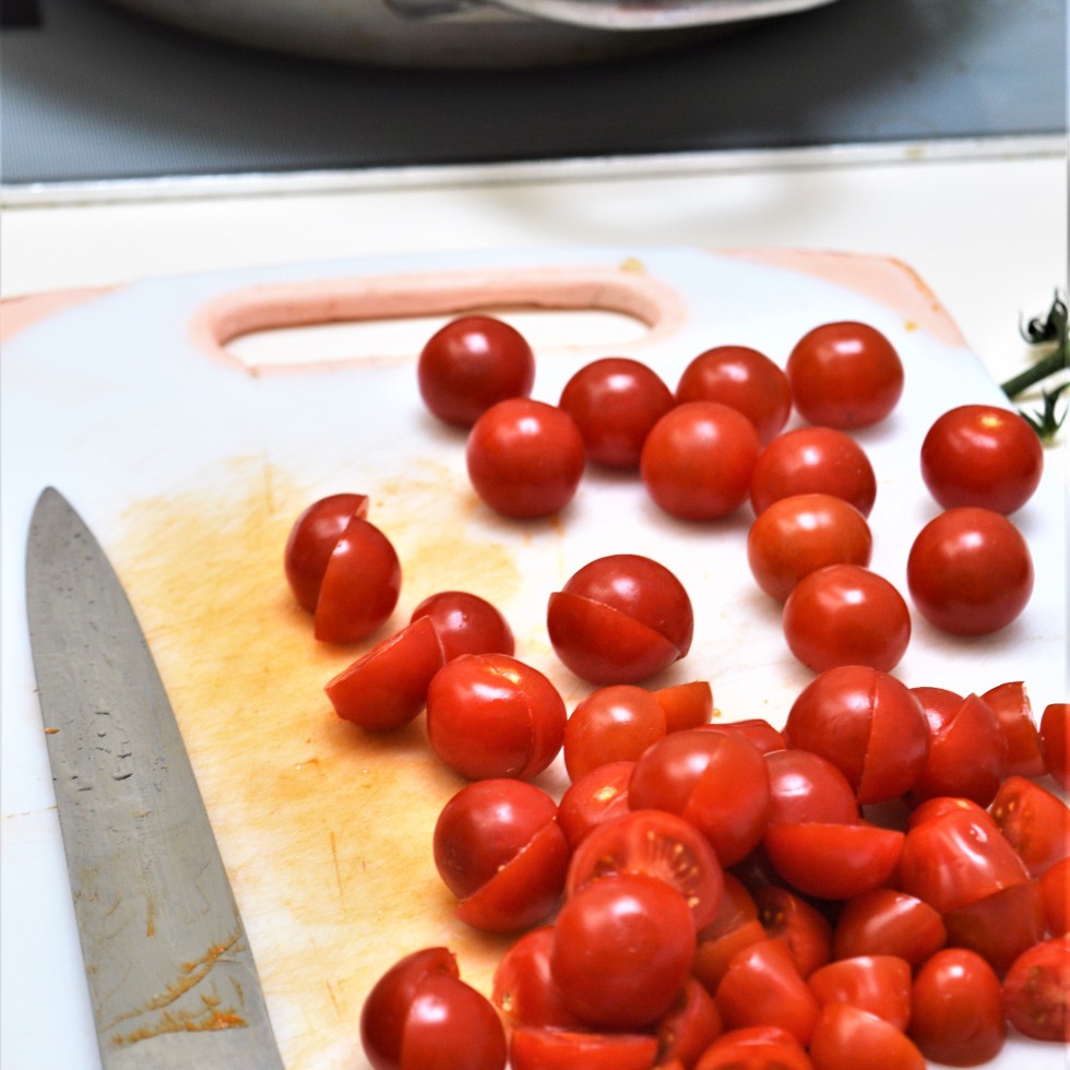 chorizo, tomato and creme fraiche pasta